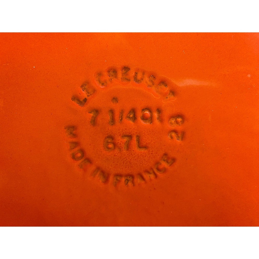 Le Creuset Flame Orange Round Dutch Oven 7.25 Qt Enameled Cast Iron 28 France - Picture 2 of 11